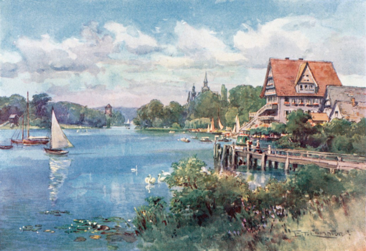 Kleiner Wannsee, nær Berlin (farvelitografi) af Edward Theodore Compton