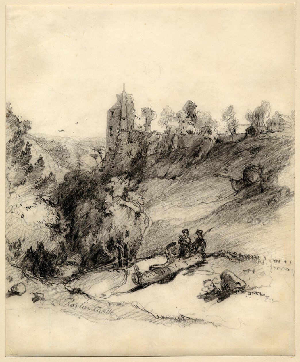 Roslin (Rosslyn) Castle af Edward Thomas Daniell