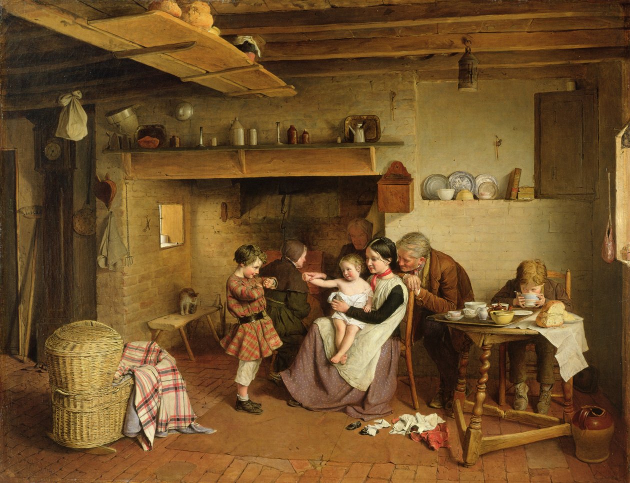 En hyttescene, 1855 af Edward Thompson Davis