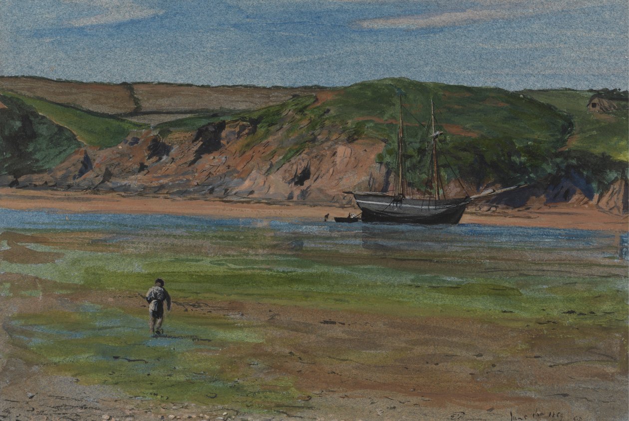 En Devon-flod ved lavvande, 16. juni 1859 af Edward Thompson Davis