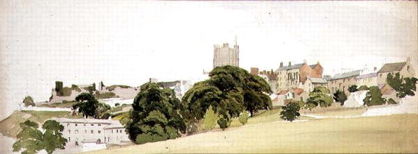 A View of Richmond Castle, Yorkshire, ca. 1860 (akvarel og blyant på papir) af Edward W. Robinson
