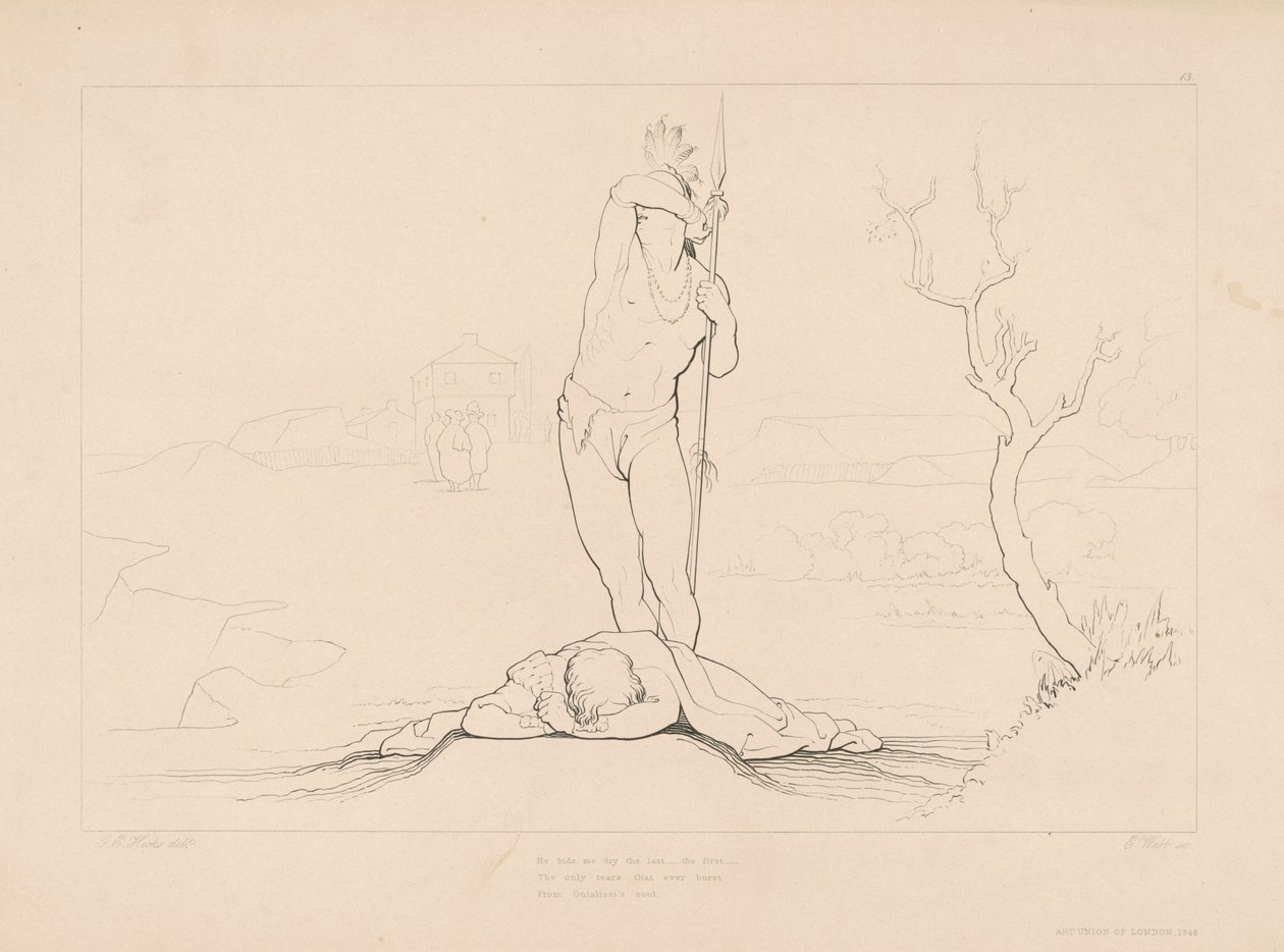 Han byder mig at tørre det sidste... af Edward Webb, after George Elgar Hicks