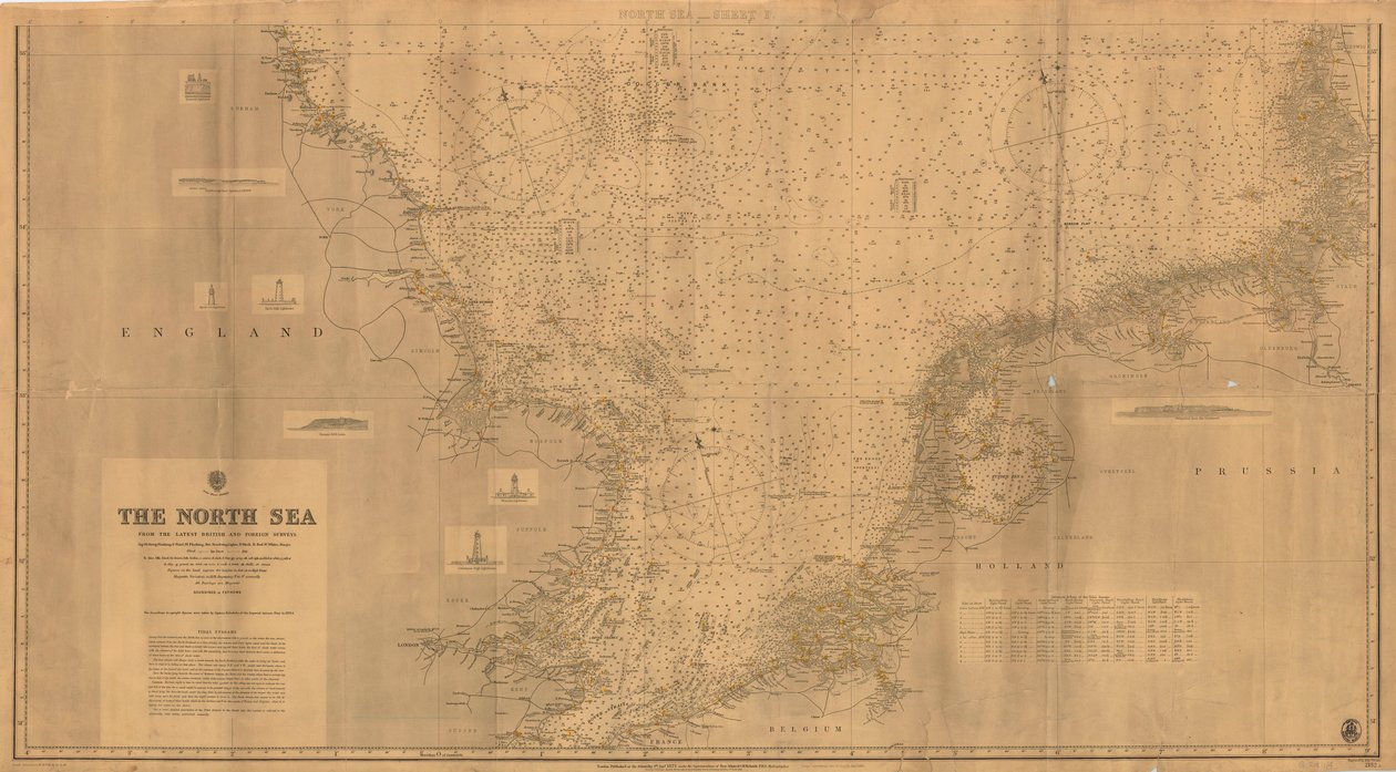 Nordsøen [Southern Sheet] fra de seneste britiske og udenlandske undersøgelser af Edward Weller