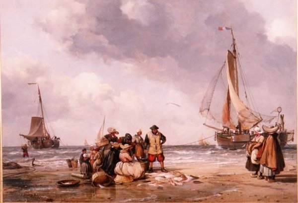 Fiskere, der tæller fangsten af Edward William Cooke