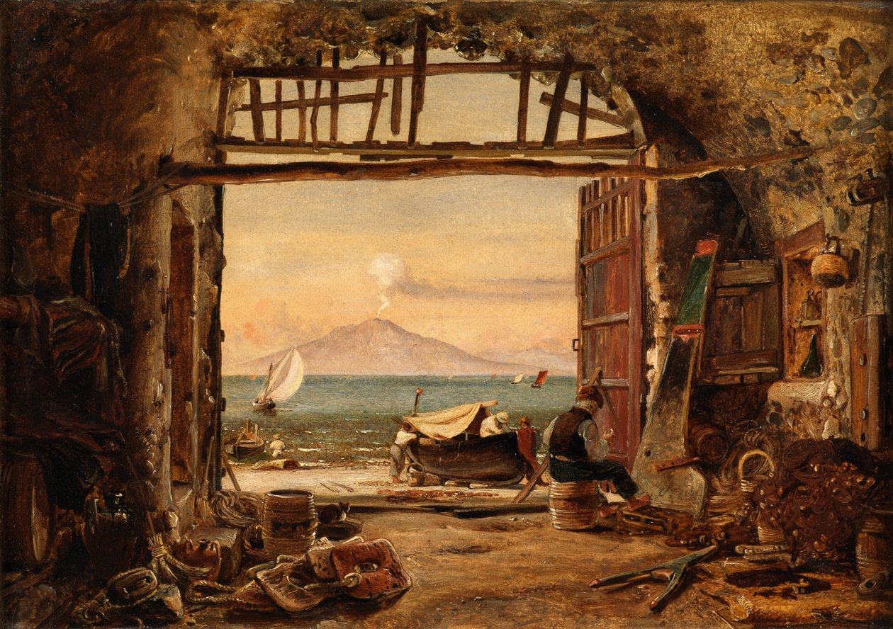 Vesuv (olie på lærred) af Edward William Cooke