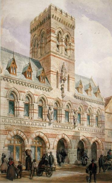 Congleton Town Hall (akvarel på papir) af Edward William Godwin