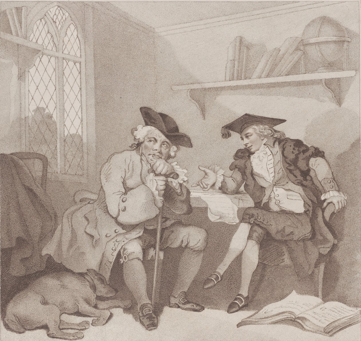 A College Scene, or a Fruitsless Attempt on the Purse of..., [1. august 1787], genudgivet 1. juli 1802. af Edward Williams