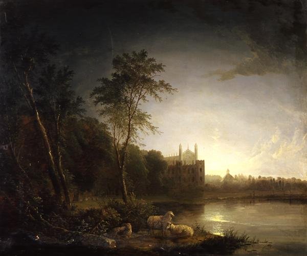 Moonlit View of Eton College (olie på lærred) af Edward Williams