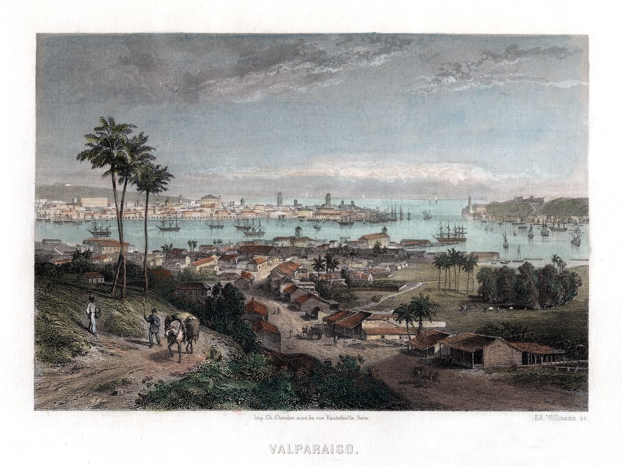 Valparaiso, Chile, 1840 af Edward Willmann