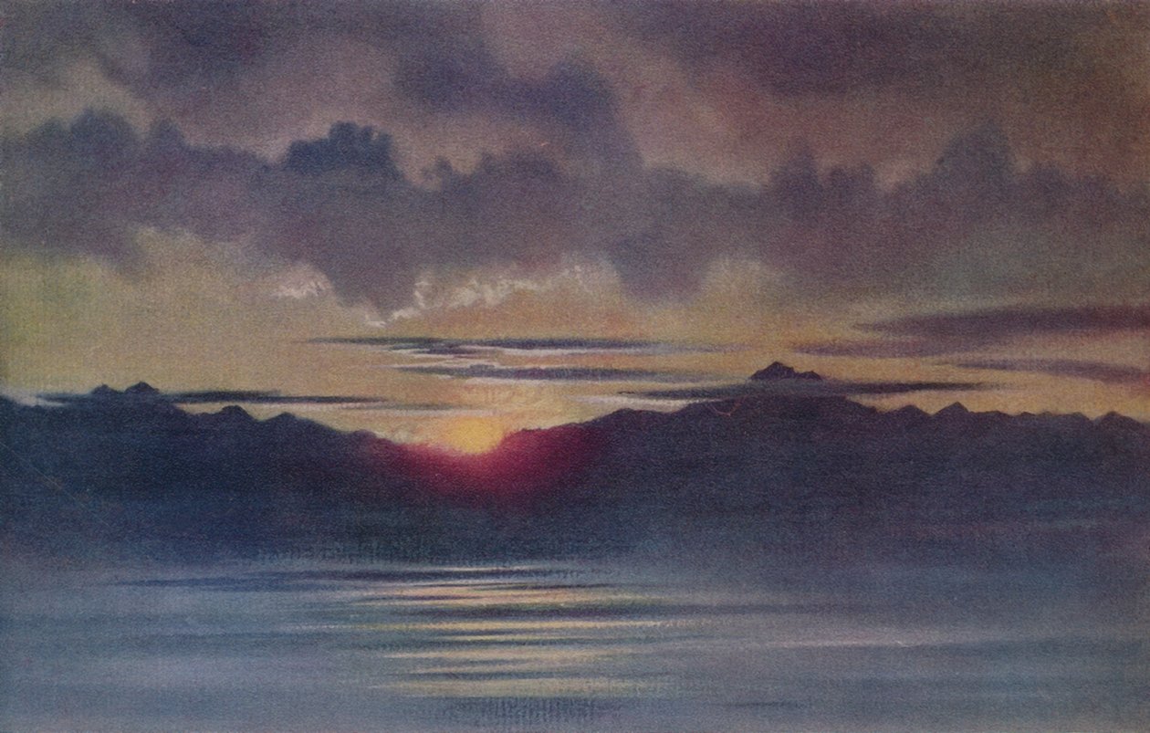 En aprilsolnedgang fra Hut Point, Looking West, 1911, 1913 af Charles Edward Wilson