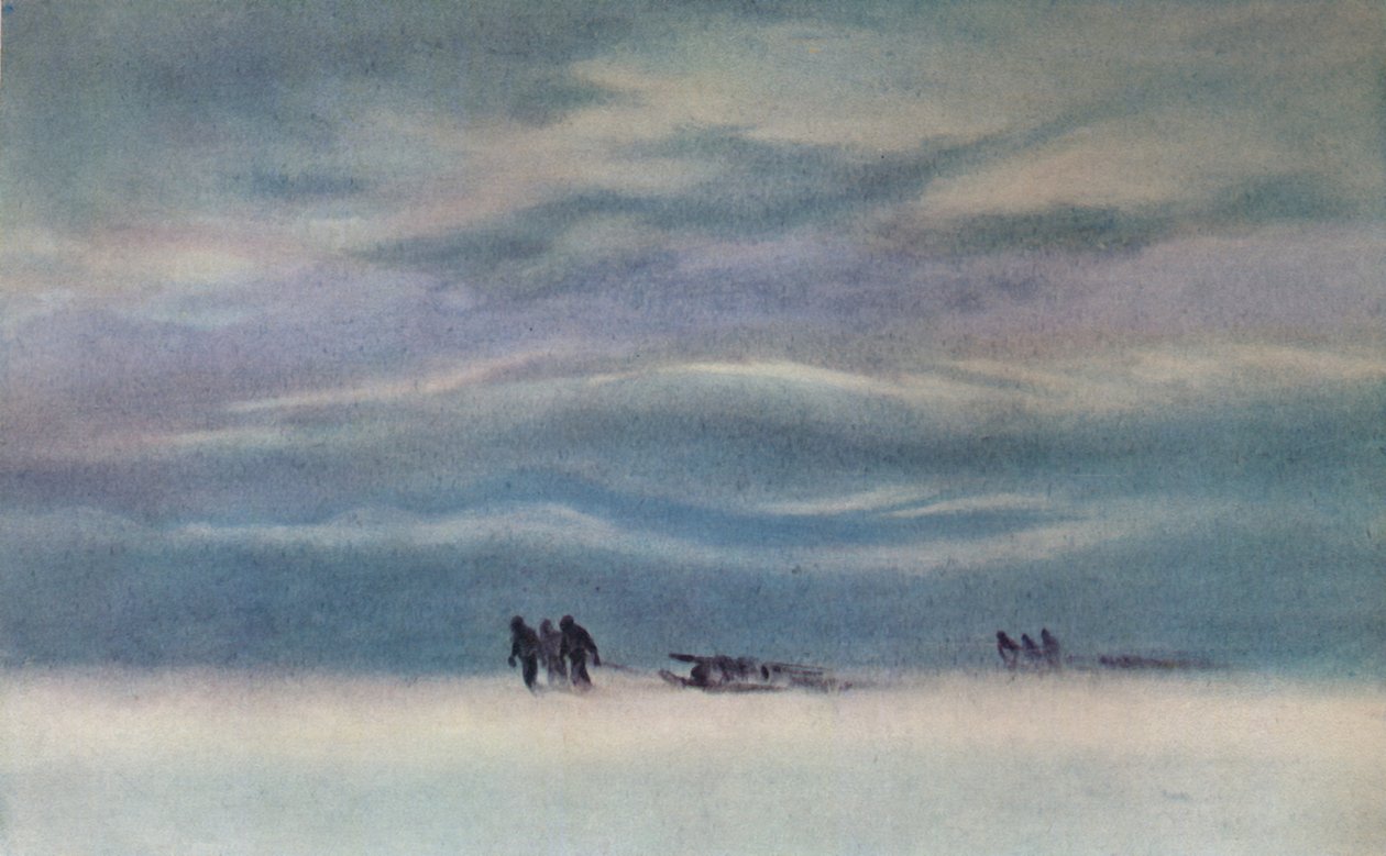 Slædekørsel, 1911, 1913 af Charles Edward Wilson