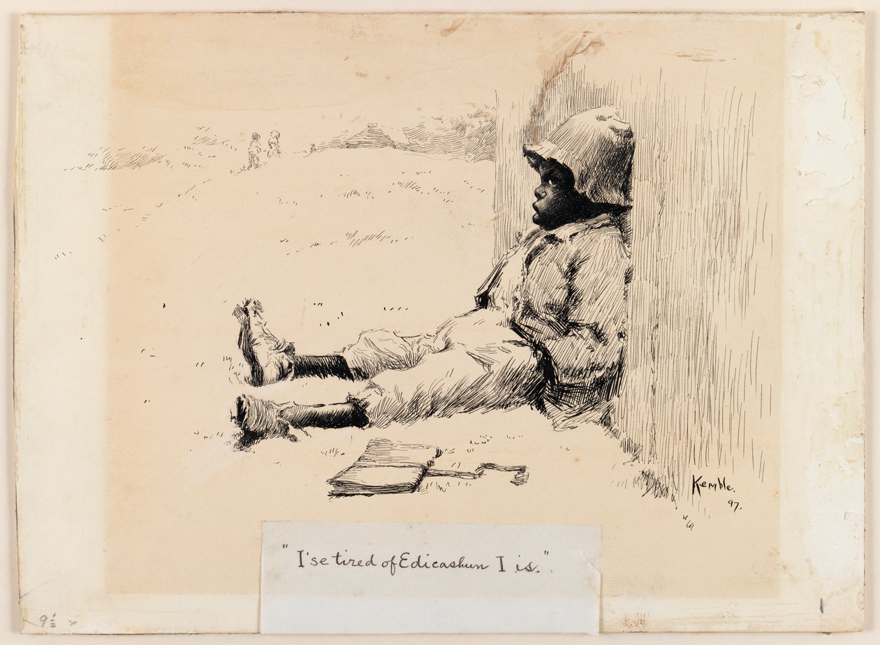 Ise Tired of Edicashun I Is, 1897 (pen og blæk på pap) af Edward Windsor Kemble
