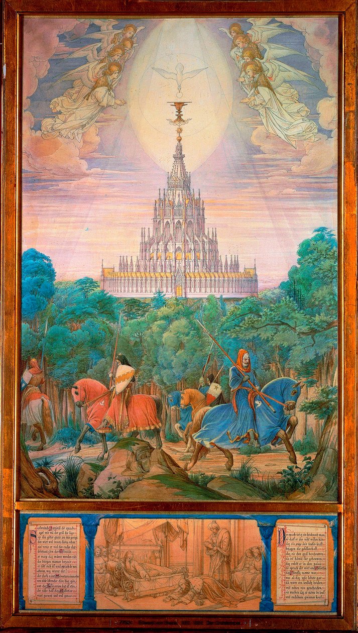 Den hellige grals tempel (akvarel) af Edward von Steinle