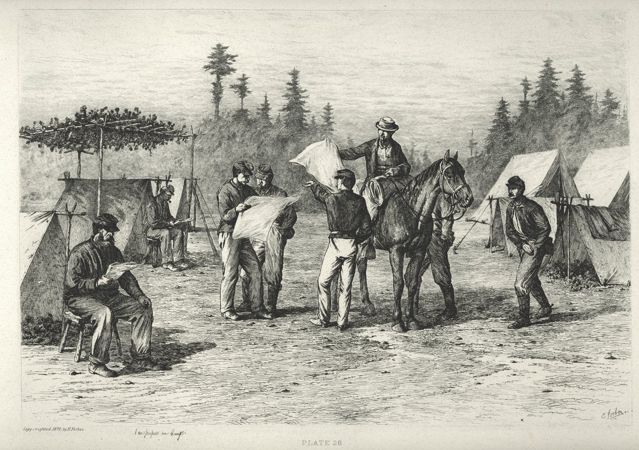 Aviser i Camp af Edwin Austin Forbes