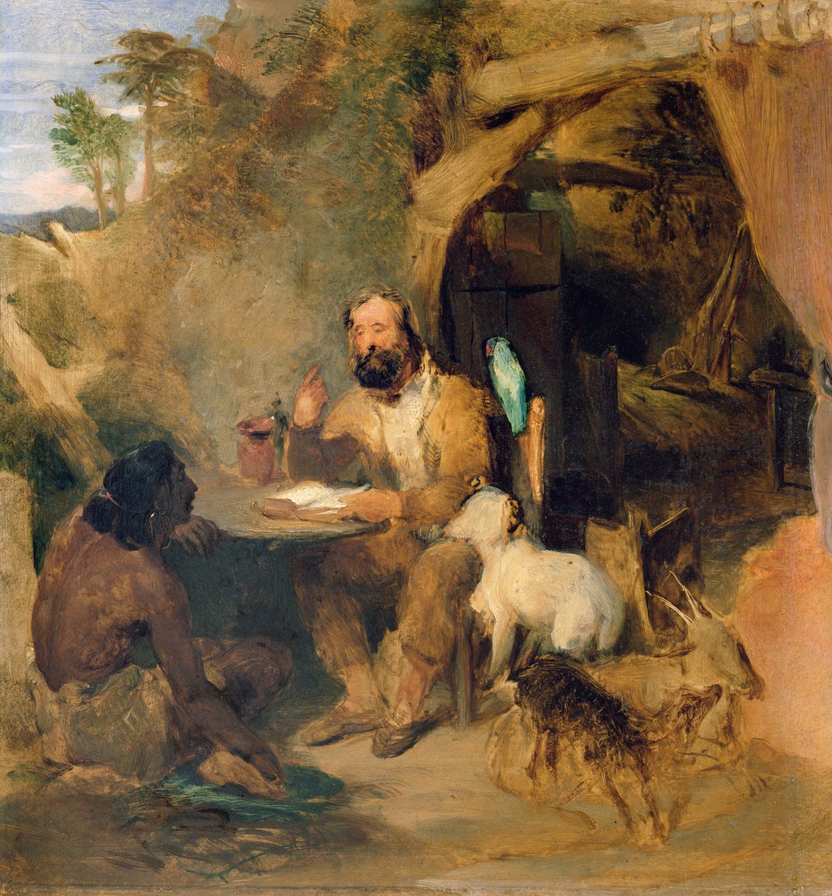 Robinson Crusoe, 1827 af Edwin Landseer