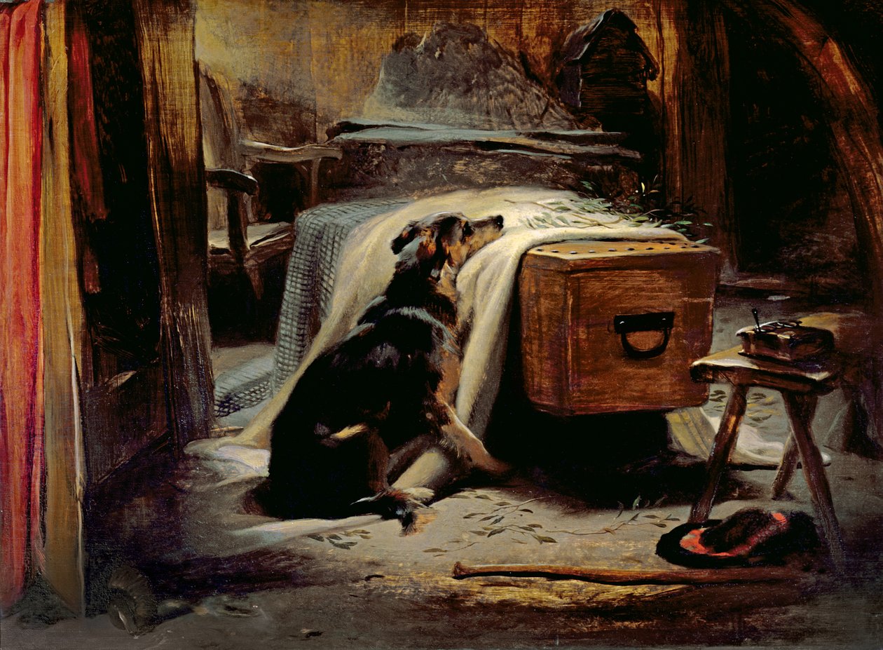 Den gamle hyrdes hovedsørgende, ca. 1837 (panel) af Edwin Landseer