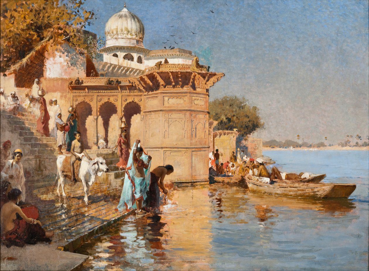 Langs Ghats, Mathura af Edwin Lord Weeks
