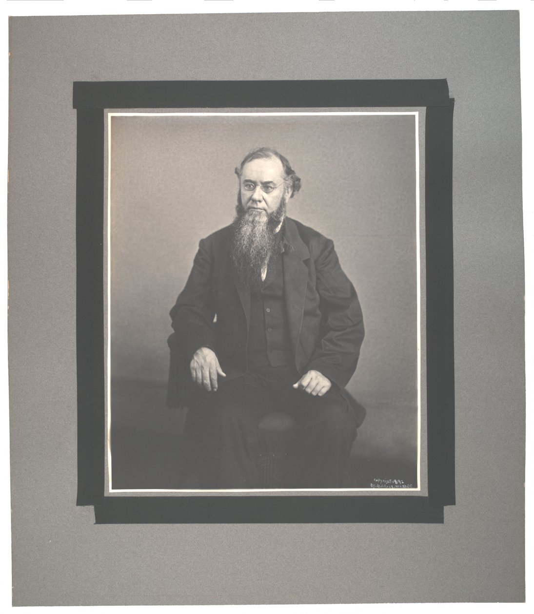 Kejserligt platinfotografi af Edwin M. Stanton, 1865, trykt af M.P. Rice, ca. 1892 (sepia foto) af Edwin McMasters Stanton