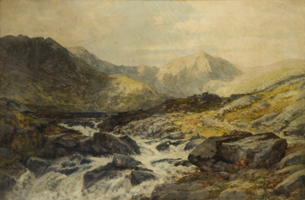 Glaslyn Stream olie på lærred af Edwin Pettitt