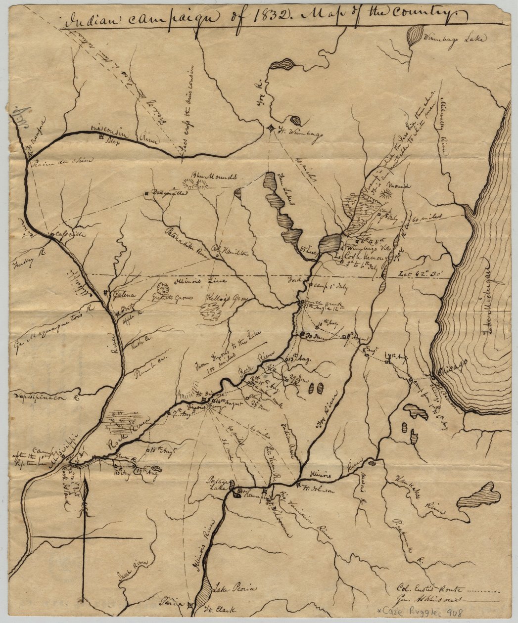 Indisk felttog i 1832: Kort over landet, 1832 af Edwin Rose