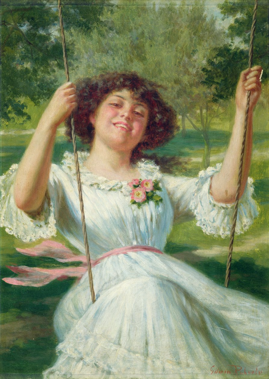 Pige på en gynge af Edwin Thomas Roberts