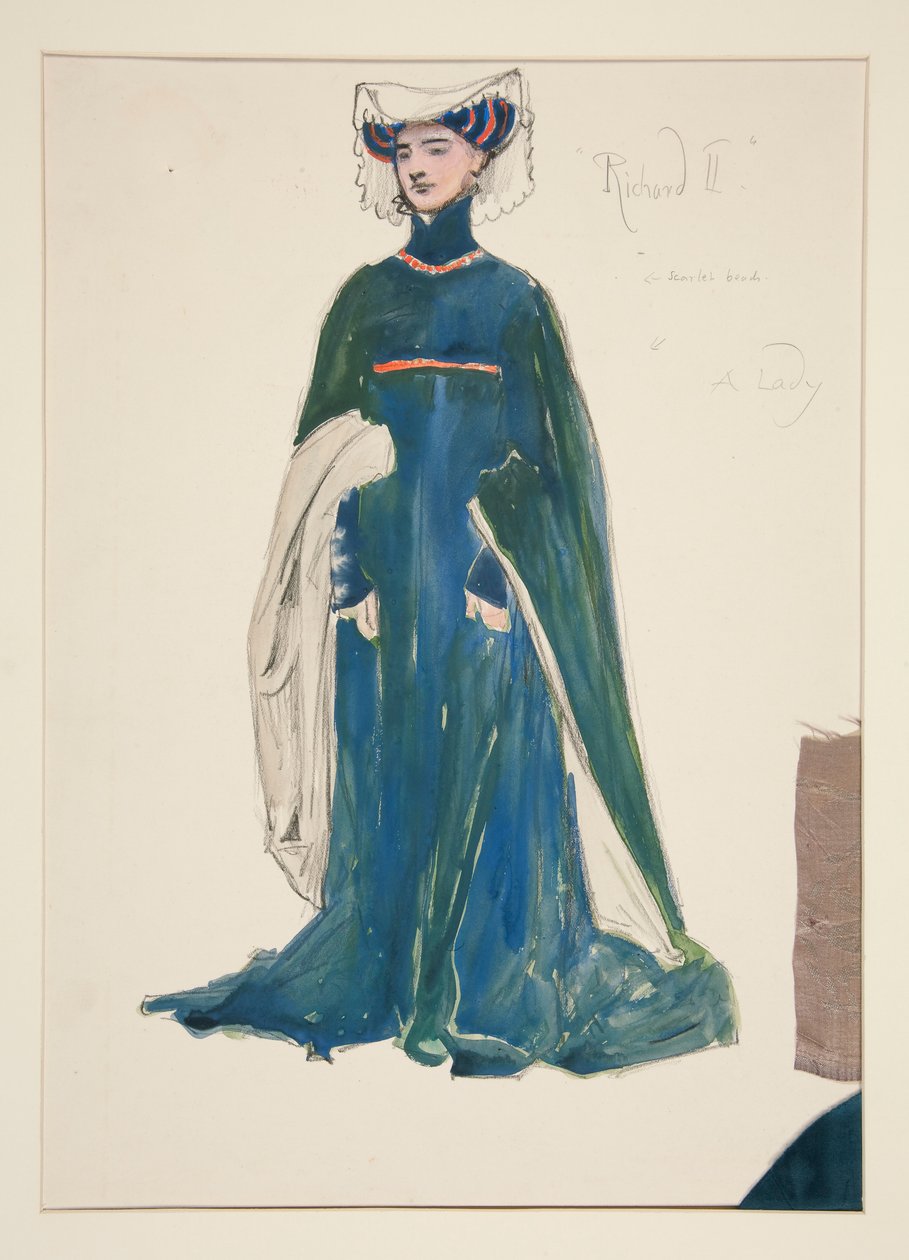 En dame, kostumeskitse til Henry Irving af Edwin Austin Abbey
