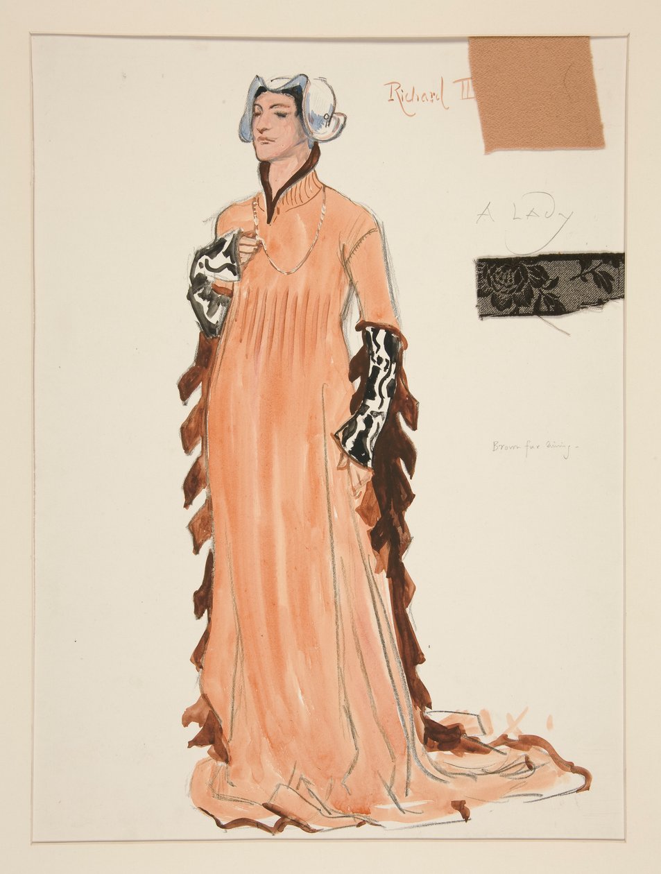 En dame, kostumeskitse til Henry Irving af Edwin Austin Abbey