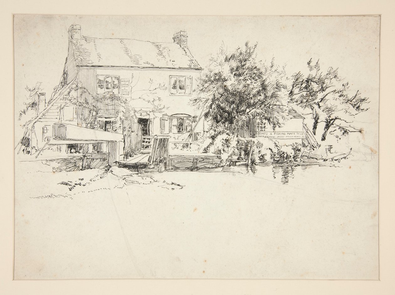 Arkitektonisk undersøgelse: Hurley, London af Edwin Austin Abbey