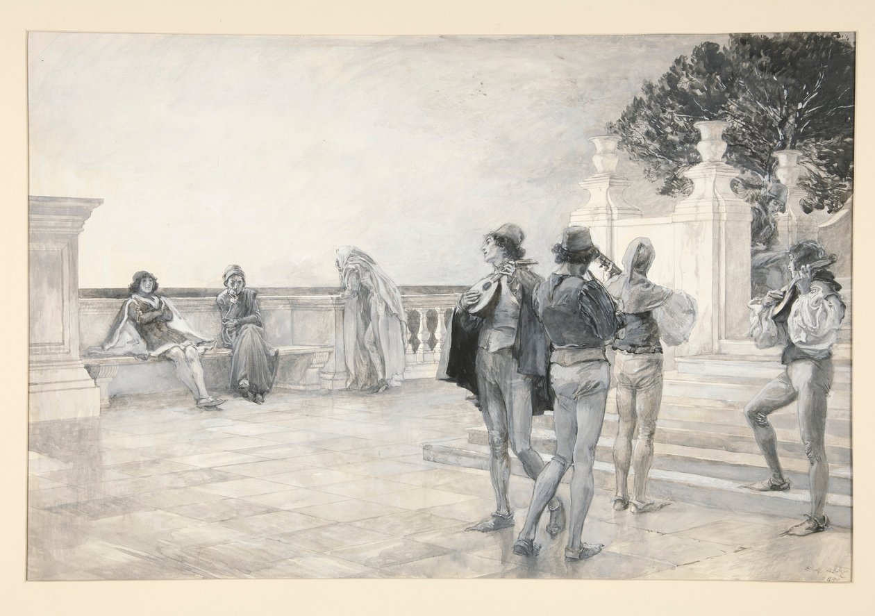 Balthazar synger: af Edwin Austin Abbey