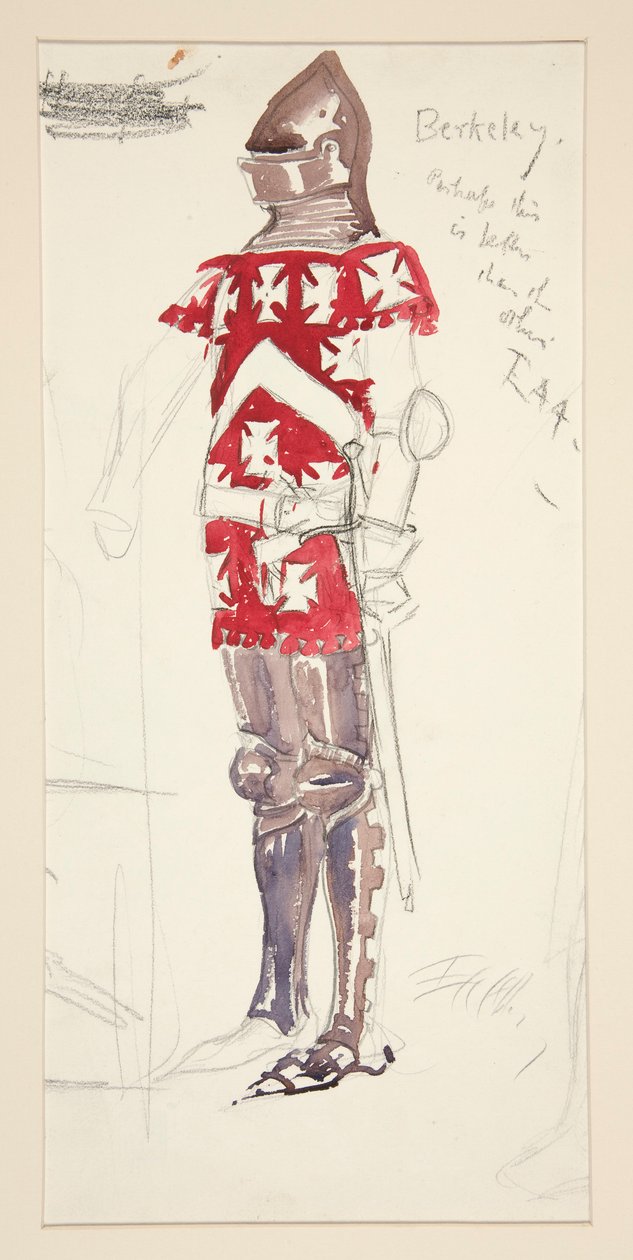 Berkeley, kostumeskitse til Henry Irving af Edwin Austin Abbey