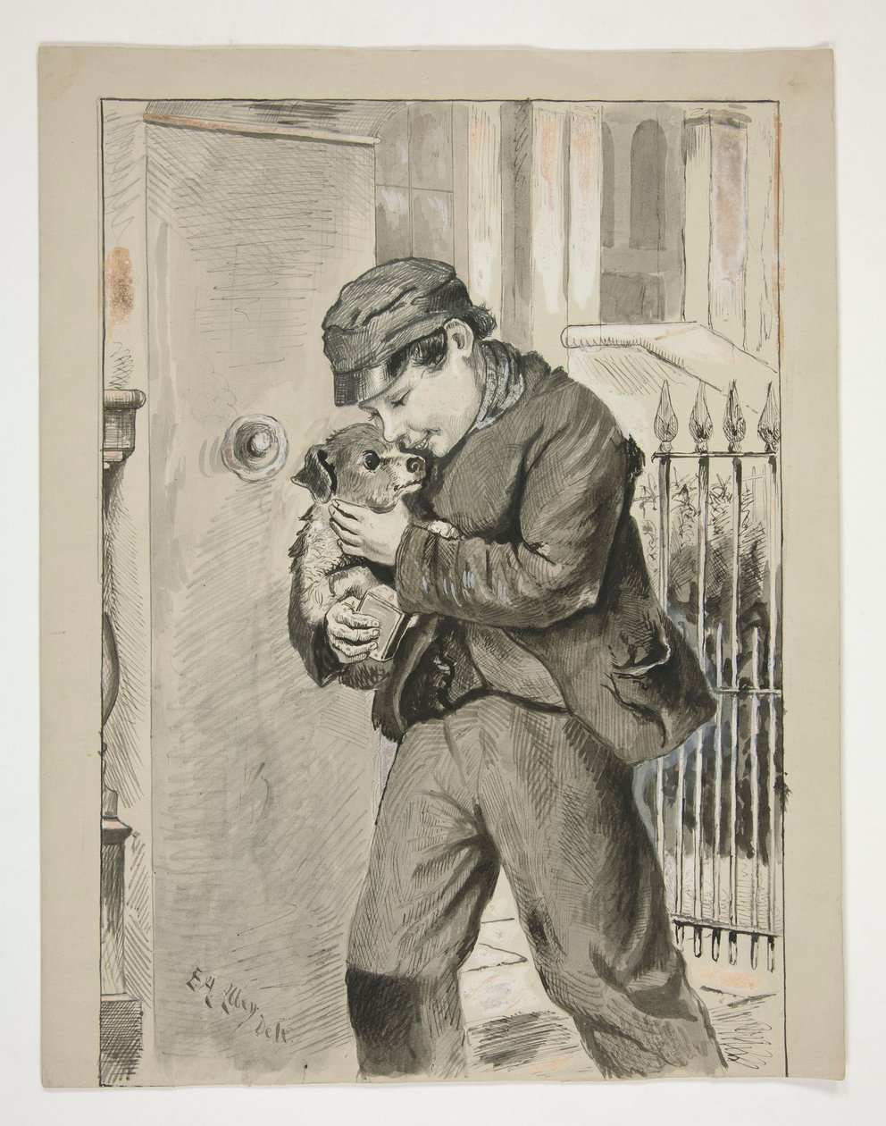 Dreng med hvalp af Edwin Austin Abbey