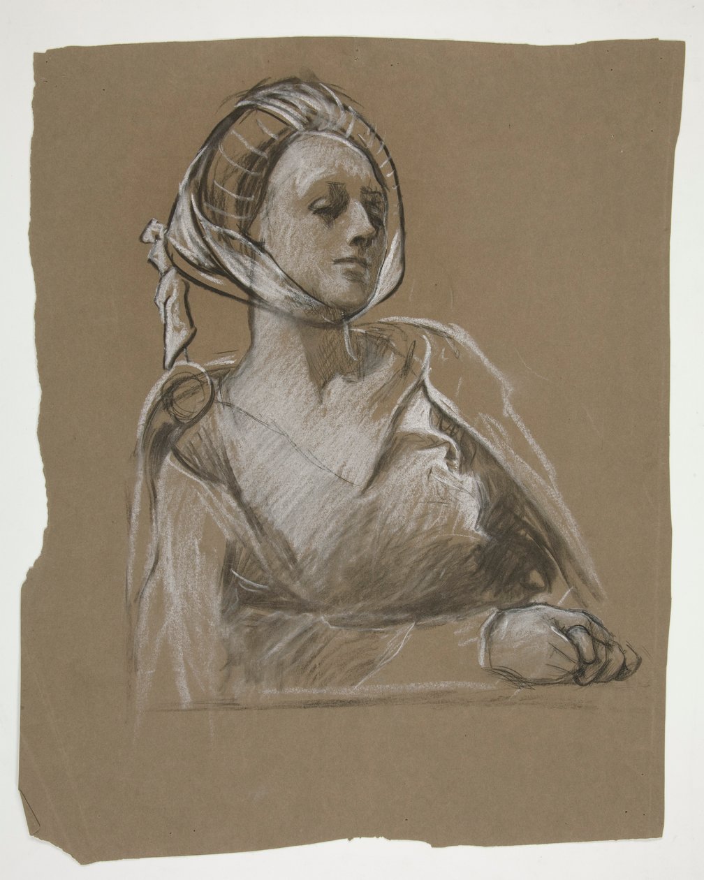 Buste af en kvinde: studere for af Edwin Austin Abbey