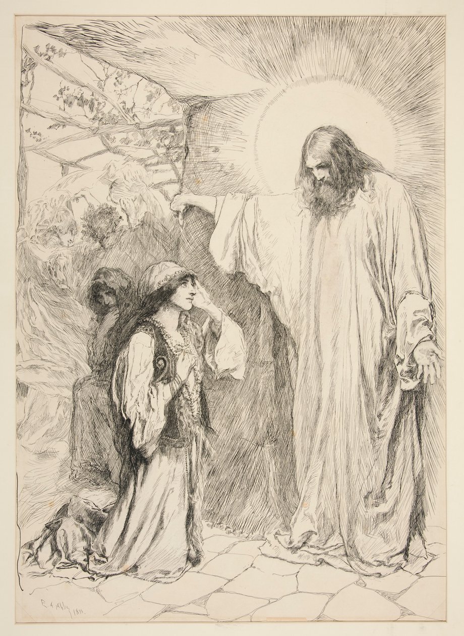 Kristus og Maria Magdalene af Edwin Austin Abbey
