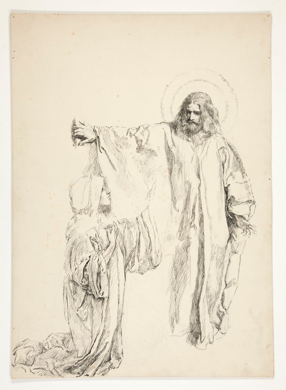 Kristus og Maria Magdalene af Edwin Austin Abbey