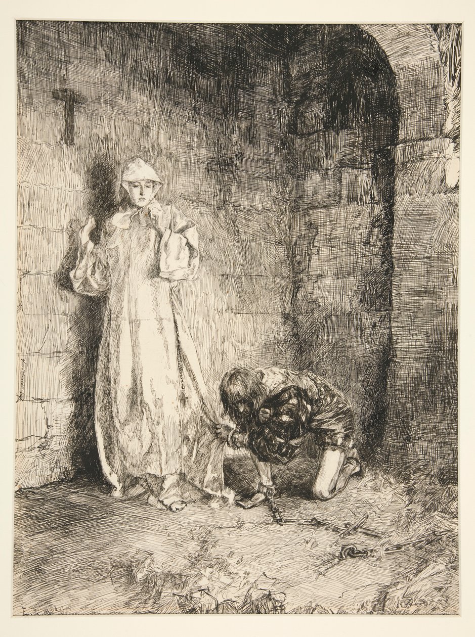 Claudio og Isabella - Akt III, Scene I, Foranstaltning for Foranstaltning af Edwin Austin Abbey