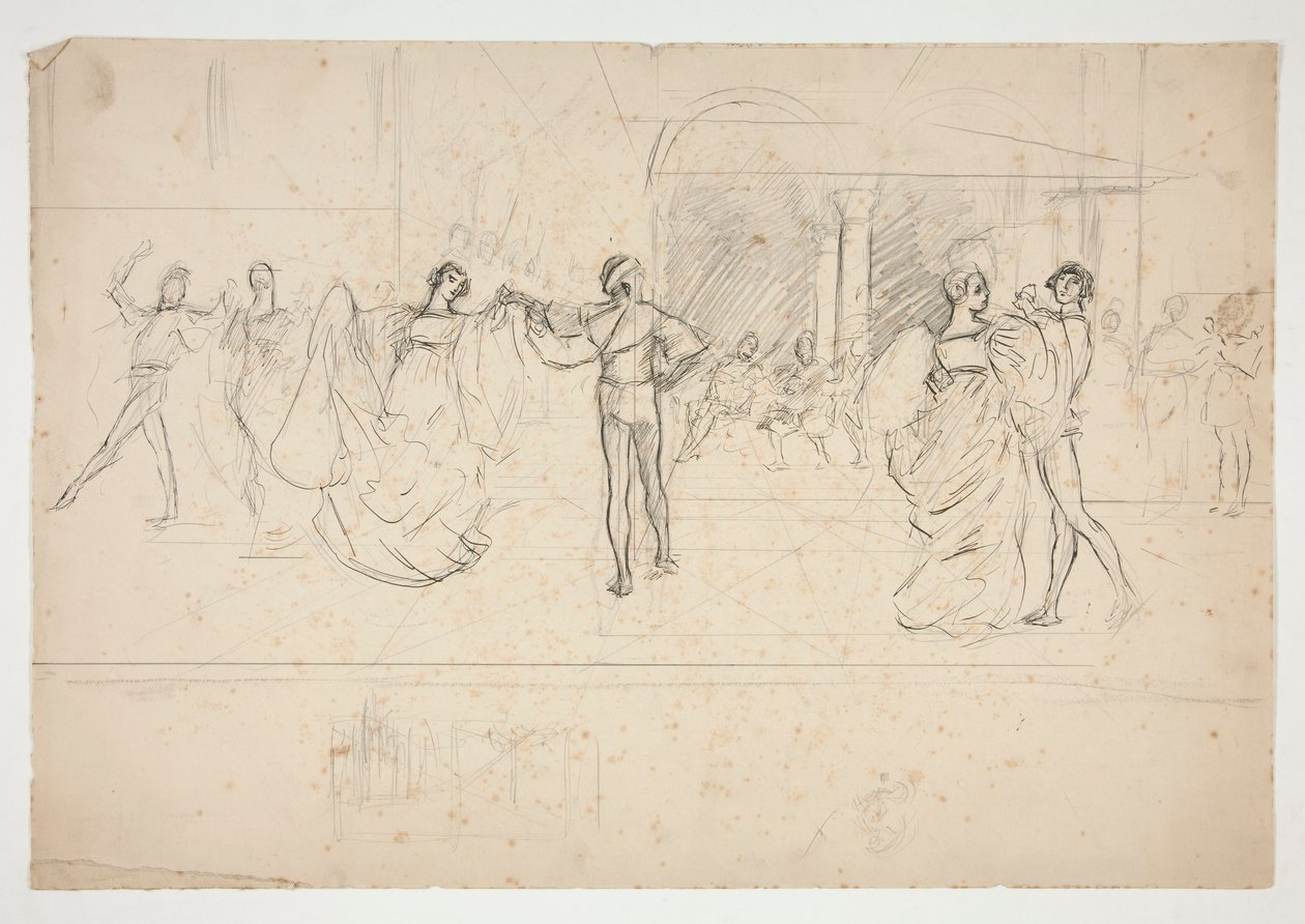 Kompositionsstudie til af Edwin Austin Abbey