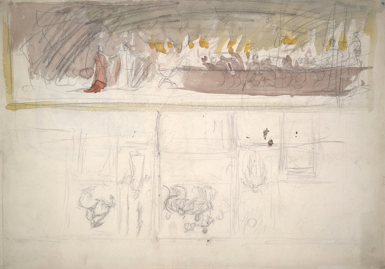 Kompositionsstudie til af Edwin Austin Abbey