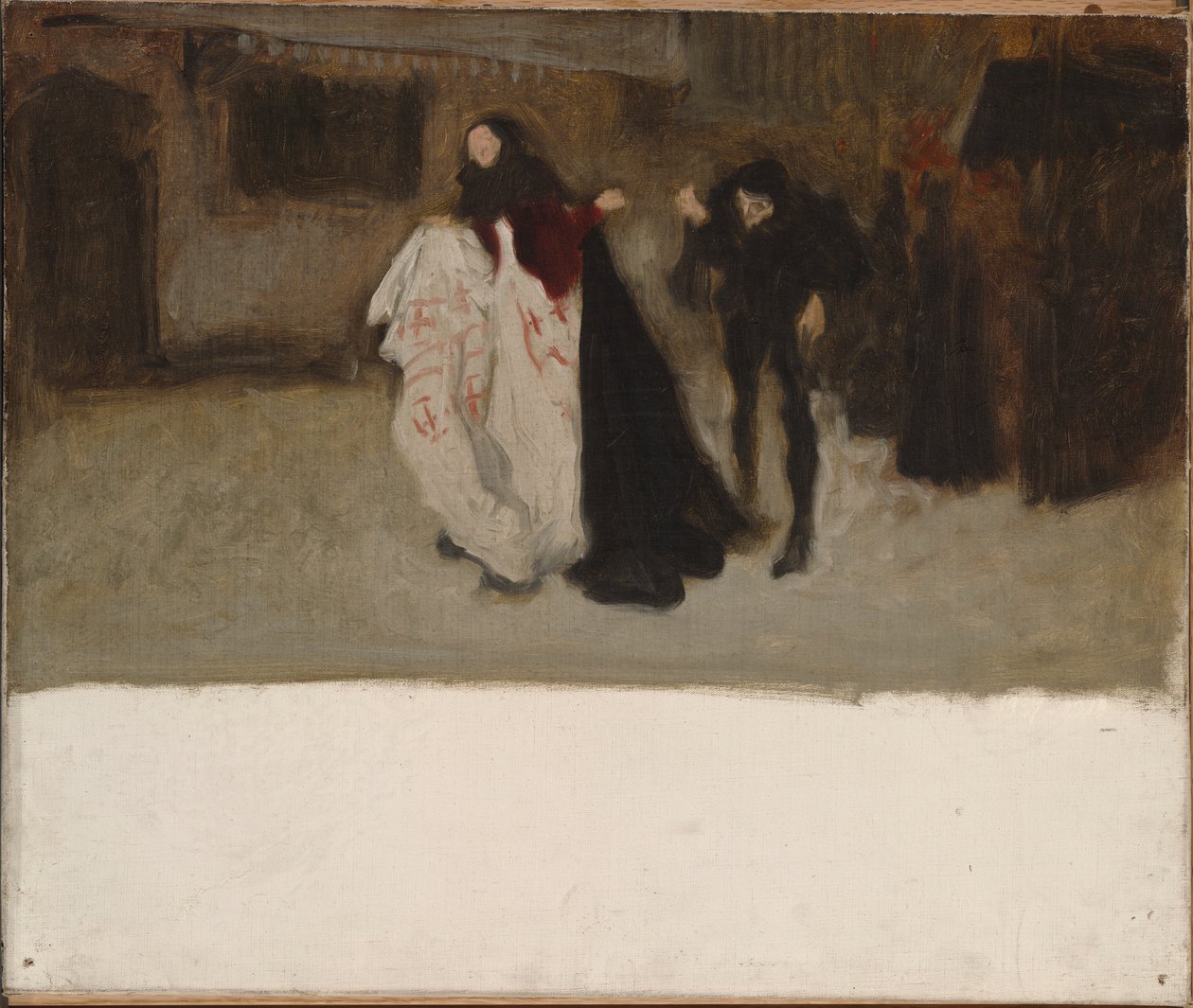 Kompositionsstudie for Richard, hertug af Gloucester og Lady Anne af Edwin Austin Abbey