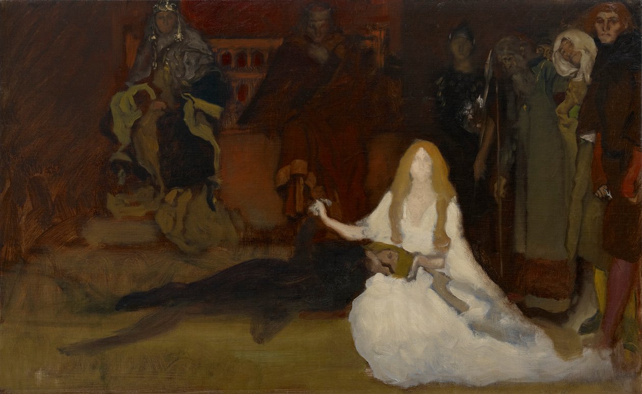 Compositional Study, for The Play Scene in Hamlet, Act III, Scene II af Edwin Austin Abbey