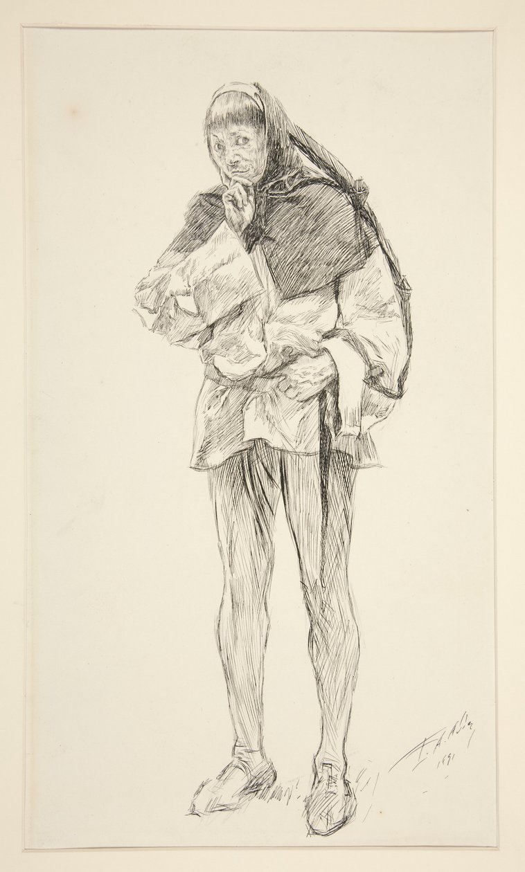 Costard, fra 1. akt, Scene i, Kærlighed af Edwin Austin Abbey