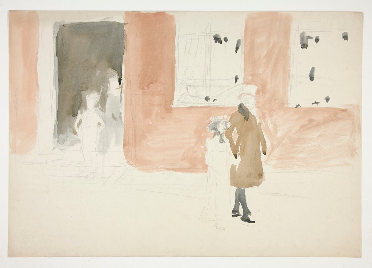 Par, der går en tur - (uidentificeret illustration) af Edwin Austin Abbey
