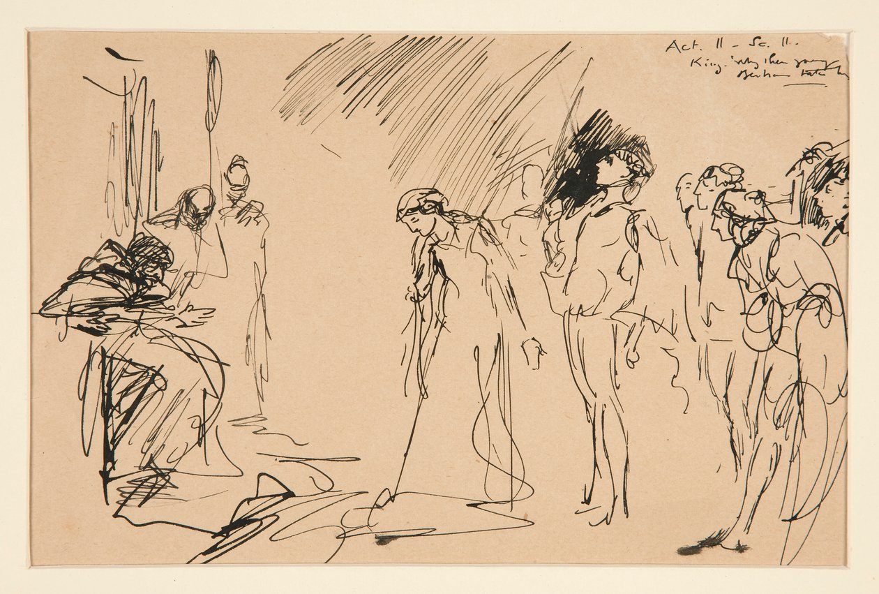 Retsscene (Act II, Scene II, King Lear?) af Edwin Austin Abbey