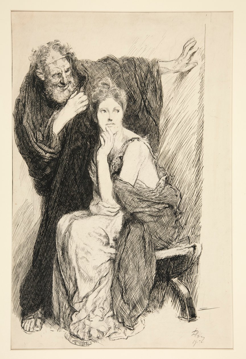 Cressida og hendes onkel, fra Troilus og Cressida af Edwin Austin Abbey