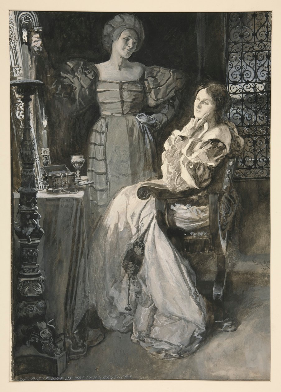 Desdemona og Emilia - IV. akt, scene III, Othello af Edwin Austin Abbey