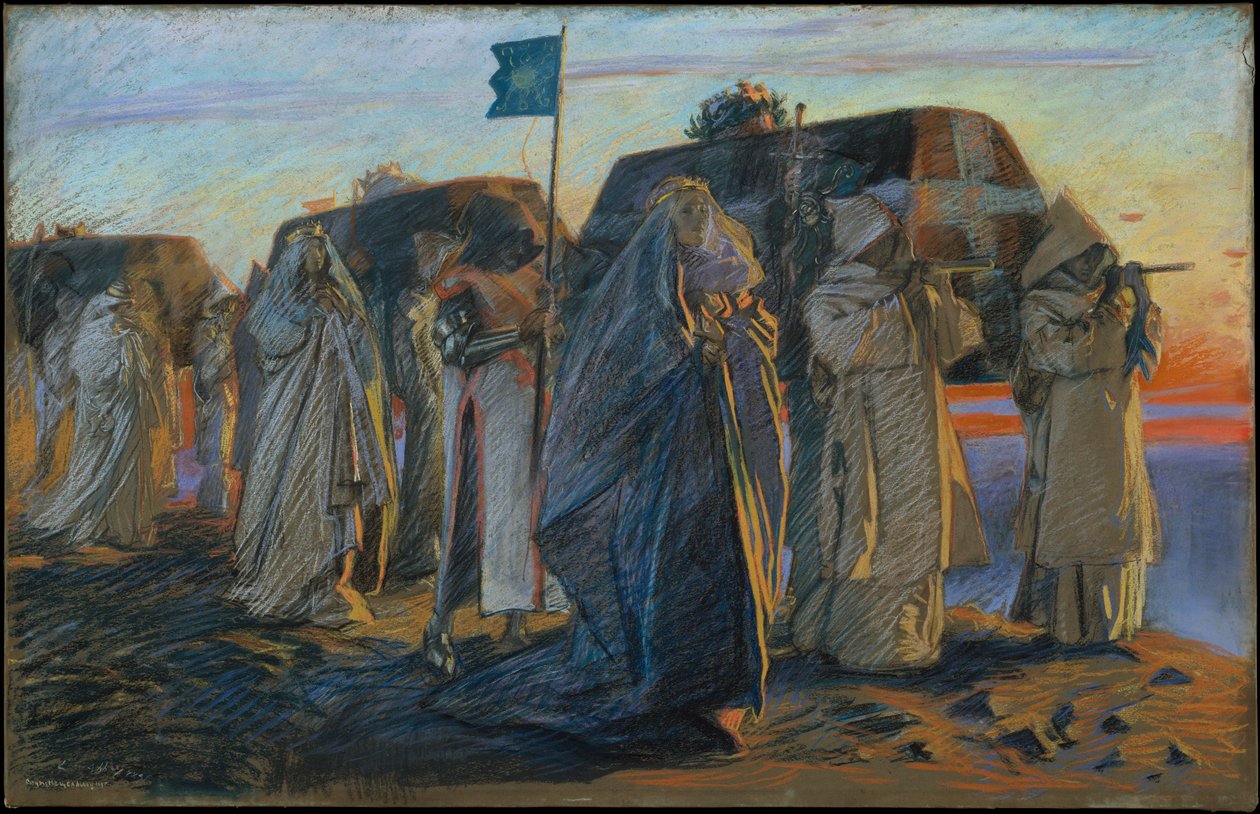 De tre dronningers klagesang af Edwin Austin Abbey