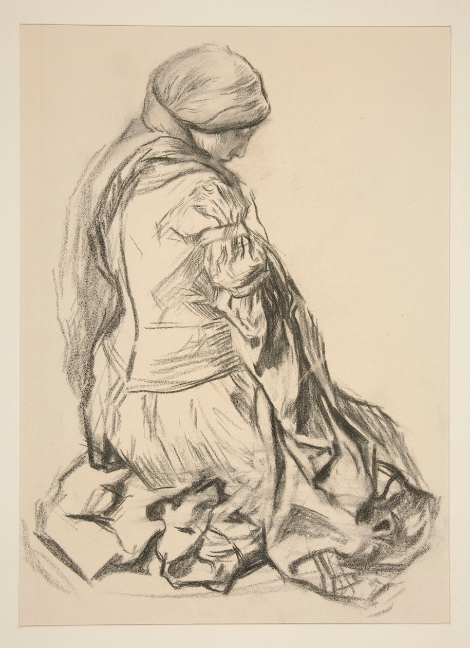 Draperi studie til af Edwin Austin Abbey