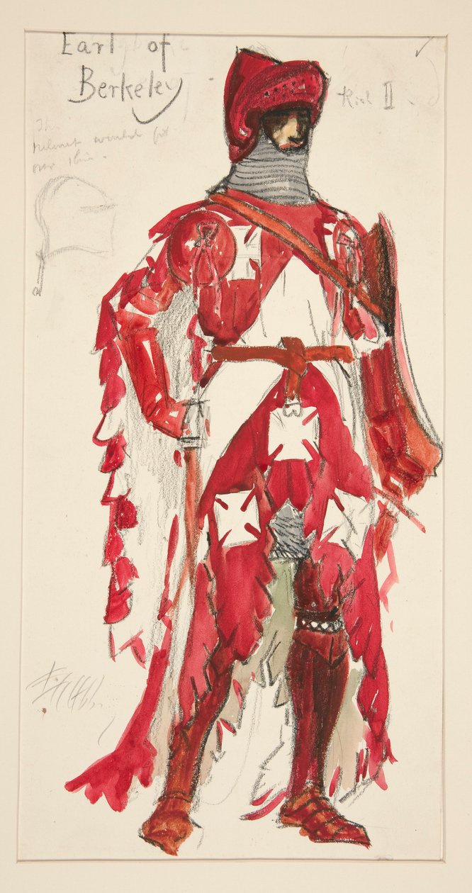 Earl of Berkeley, kostumeskitse til Henry Irving af Edwin Austin Abbey