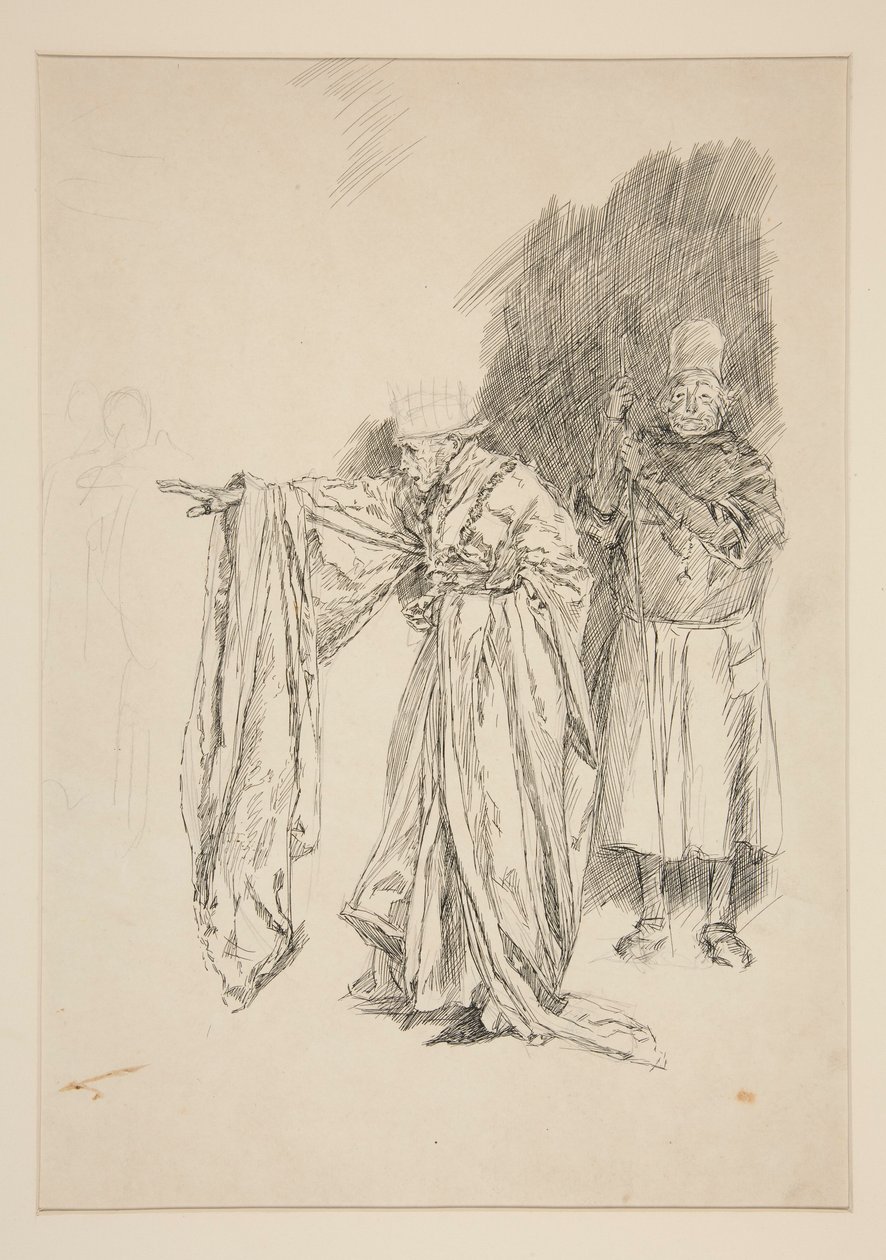 Tidlig undersøgelse for King - Act II, Scene III, All af Edwin Austin Abbey