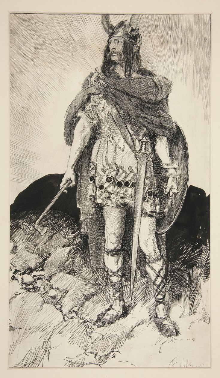 Edgar Armed - Akt V, Scene III, Kong Lear af Edwin Austin Abbey