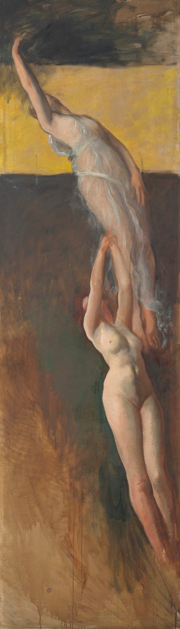 Figurstudie, for The Spirit of Light, Rotunda, Pennsylvania State Capitol, Harrisburg af Edwin Austin Abbey